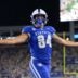 Kentucky Wildcats tight end Josh Kattus (84) celebrates his touchdown catch in the second quarter as the Wildcats are rolling in the football game against Eastern Michigan at Kroger Field in Lexington, Kentucky Saturday, Sept. 13, 2025.