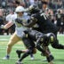 Sep 27, 2025; Winston-Salem, North Carolina, USA; Wake Forest Demon Deacons offensive lineman Melvin Siani (71) blocks Georgia Tech Yellow Jackets defensive lineman Jordan van den Berg (99) during the fourth quarter at Allegacy Federal Credit Union Stadium.