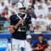 Oct 11, 2025; University Park, Pennsylvania, USA; Penn State Nittany Lions quarterback Drew Allar (15) drops back in the pocket during the first quarter against the Northwestern Wildcats at Beaver Stadium.