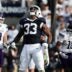 Oct 11, 2025; University Park, Pennsylvania, USA; Penn State Nittany Lions defensive end Dani Dennis-Sutton (33) reacts following a tackle during the second quarter against the Northwestern Wildcats at Beaver Stadium.