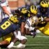 Michigan Wolverines edge rusher linebacker Jaishawn Barham Las Vegas raiders 2026 NFL Draft mock draft