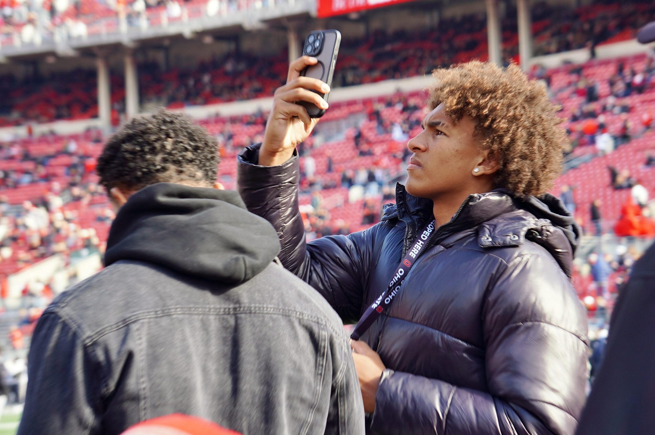East Lincoln tight end Jaxon Dollar attends the Ohio State football game against Penn State at Ohio Stadium on Nov. 1, 2025.