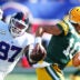 Nov 16, 2025; East Rutherford, New Jersey, USA; Green Bay Packers quarterback Jordan Love (10) scrambles away from New York Giants defensive tackle Dexter Lawrence II (97) during the first quarter at MetLife Stadium.