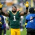 Nov 23, 2025; Green Bay, Wisconsin, USA; Green Bay Packers defensive end Micah Parsons (1) celebrates the victory over the Minnesota Vikings at Lambeau Field.
