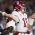 Alabama Crimson Tide quarterback Ty Simpson (15) throws the ball as Auburn Tigers take on Alabama Crimson Tide in the Iron Bowl at Jordan-Hare Stadium in Auburn, Ala. on Saturday, Nov. 29, 2025.