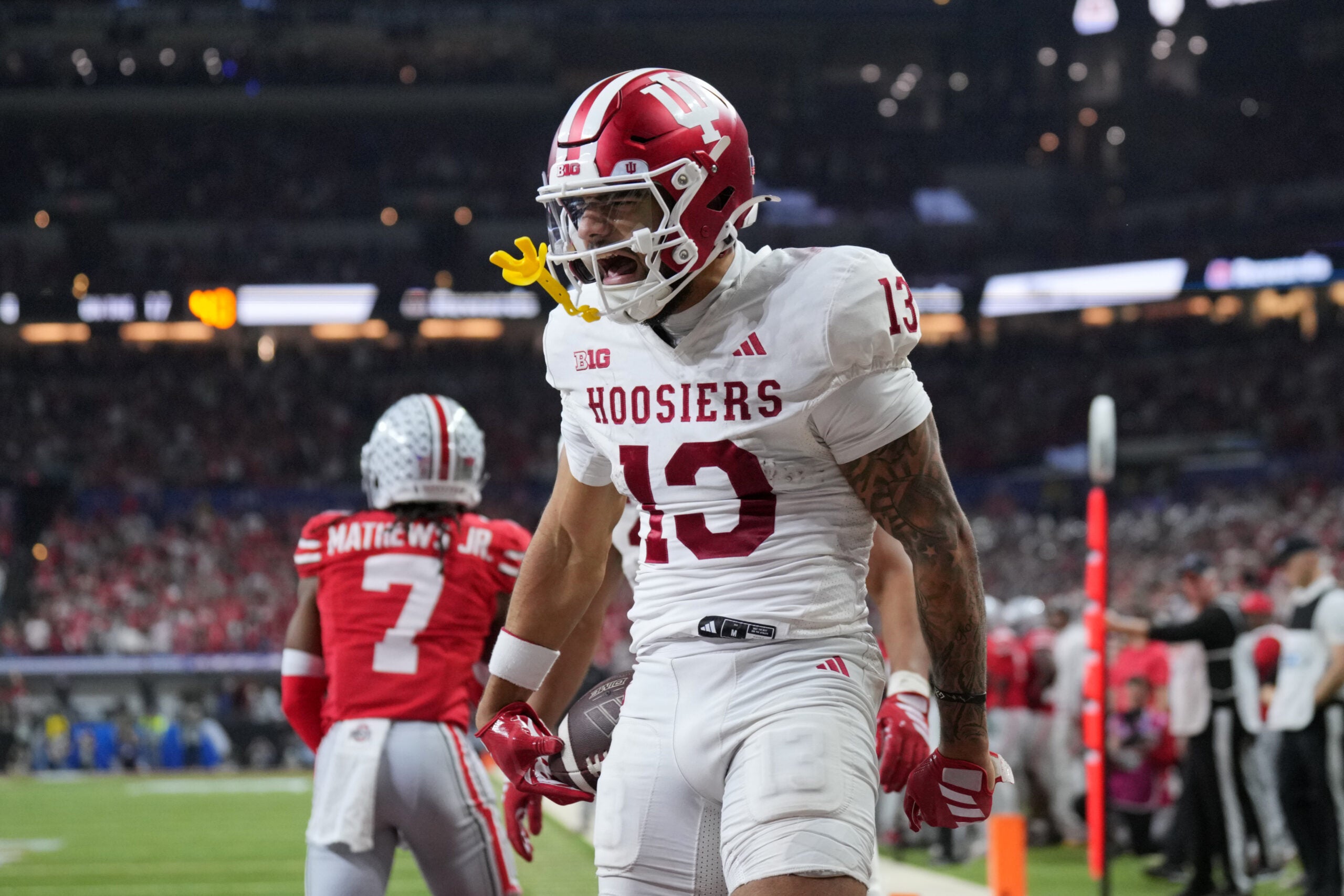 Indiana's Elijajh Sarratt is one of the best wide receiver the Colts should target during day 3 of the 2026 NFL Draft