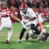 Dec 19, 2025; Norman, OK, USA; Alabama Crimson Tide wide receiver Germie Bernard (5) runs the ball in the second half against the Oklahoma Sooners at Gaylord Family OK Memorial Stadium.