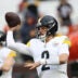 Dec 28, 2025; Cleveland, Ohio, USA; Pittsburgh Steelers quarterback Mason Rudolph (2) warms up before the game against the Cleveland Browns at Huntington Bank Field.