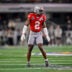 Arlington, TX, USA; Ohio State Buckeyes safety Caleb Downs (2) gets into position during the 2025 Cotton Bowl and quarterfinal game of the College Football Playoff at AT&T Stadium.