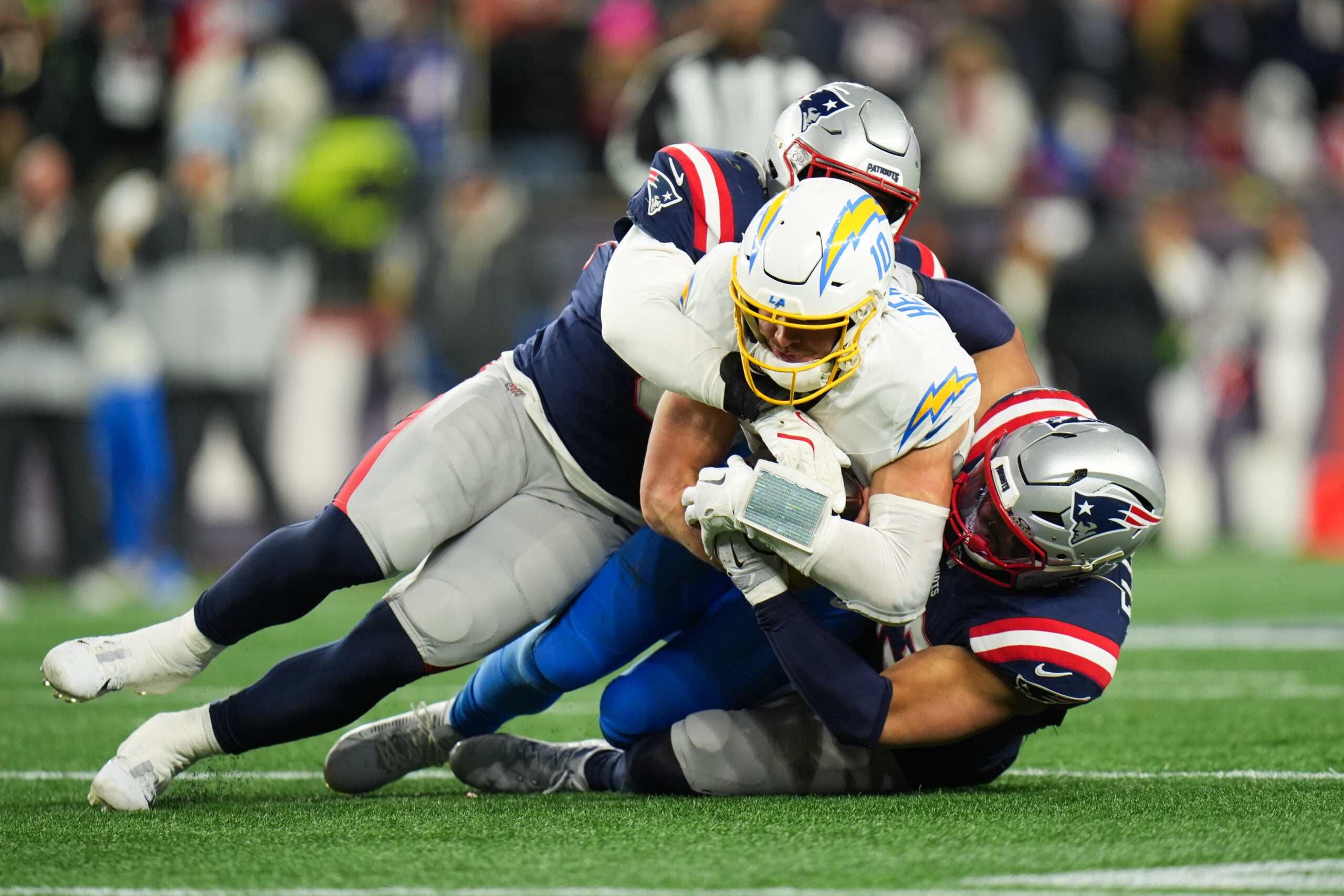 Peter Schrager's new mock draft has the Chargers taking a tackle in the 2026 NFL Draft instead of a proven interior lineman.