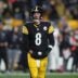 Pittsburgh Steelers quarterback Aaron Rodgers (8) looks on after being sacked during the first half of the NFL Wild Card game against the Houston Texans at Acrisure Stadium in Pittsburgh, PA on January 12, 2026.