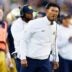 Notre Dame head coach Marcus Freeman looks on in the second half of a NCAA football game against NC State at Notre Dame Stadium on Saturday, Oct. 11, 2025, in South Bend.