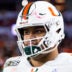 Jan 19, 2026; Miami Gardens, FL, USA; Miami Hurricanes offensive lineman Francis Mauigoa (61) against the Indiana Hoosiers during the College Football Playoff National Championship game at Hard Rock Stadium.
