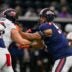 Jan 27, 2026; Frisco, TX, USA; East offensive lineman Pete Nygra (50) blocks West defensive lineman James Thompson Jr. (90) during the first half at the Ford Center at the Star.