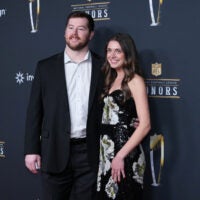Feb 5, 2026; San Francisco, CA, USA; Joe Thuney on the NFL Honors Red Carpet before Super Bowl LX at Palace of Fine Arts.