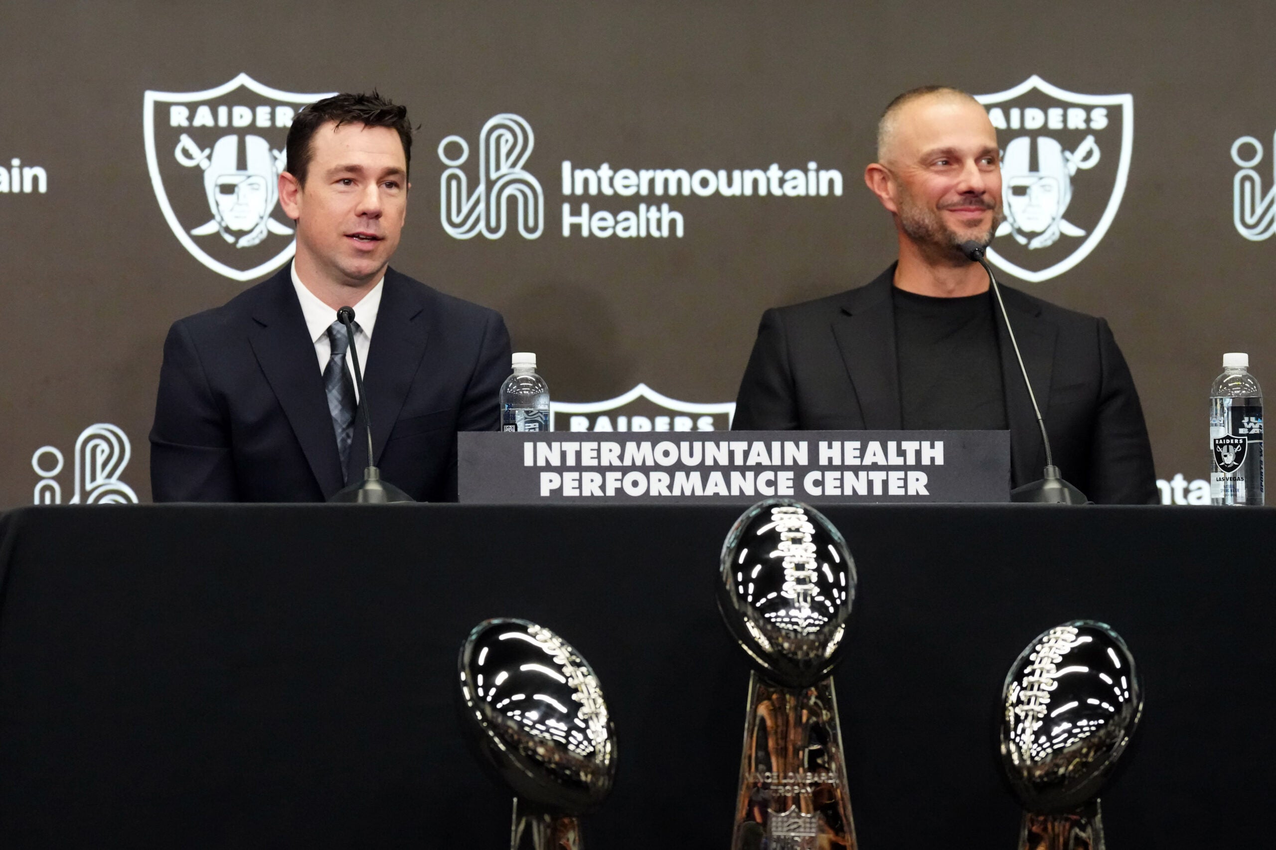 Las Vegas Raiders head coach Klint Kubiak general manager John Spytek