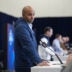Feb 24, 2026; Indianapolis, IN, USA; Atlanta Falcons general manager Ian Cunningham speaks at the NFL Scouting Combine at the Indiana Convention Center.