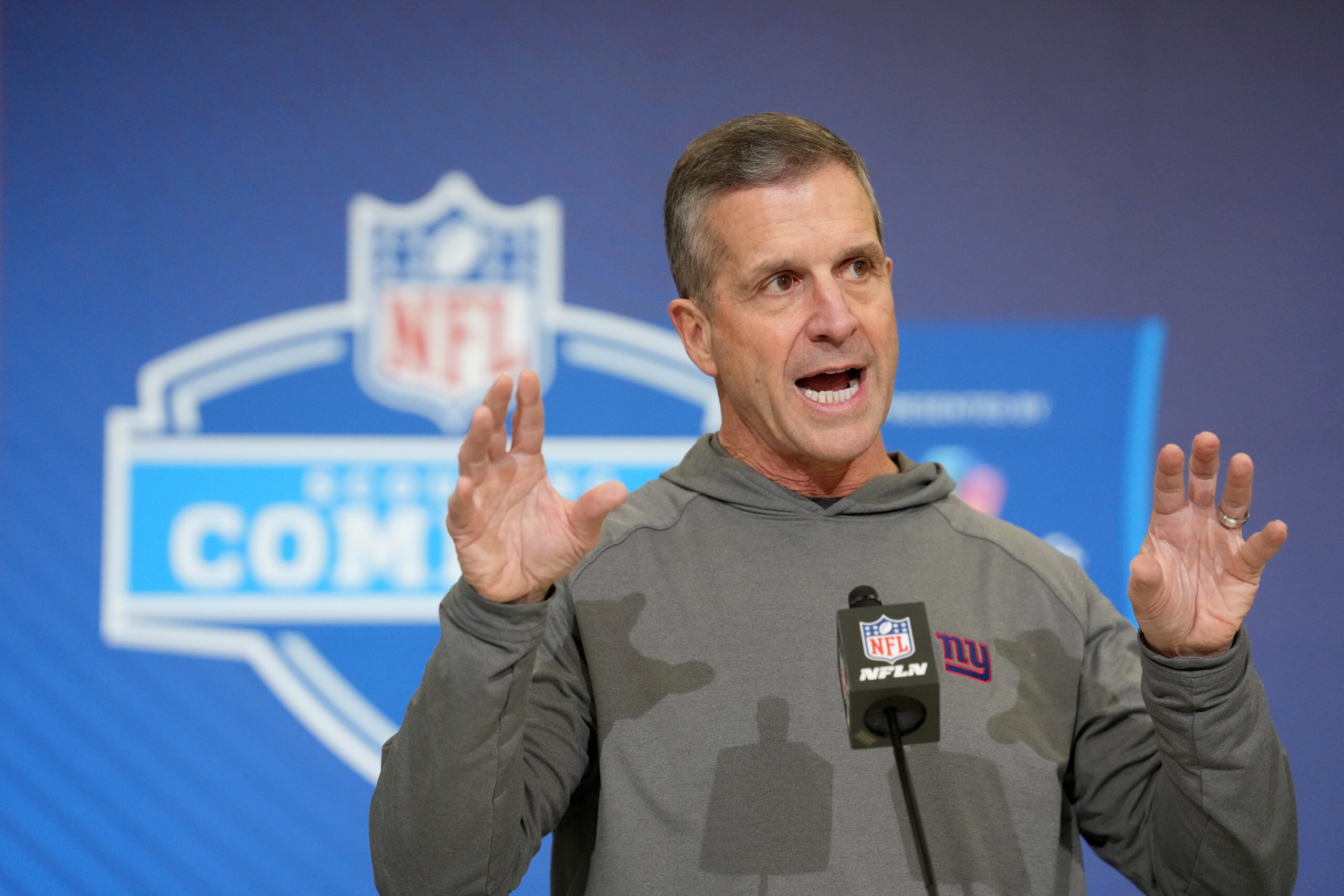 John Harbaugh and the New York Giants want to have a successful draft.