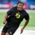 Feb 26, 2026; Indianapolis, IN, USA; Texas A&M defensive lineman Tyler Onyedim (DL23) during the NFL Scouting Combine at Lucas Oil Stadium.