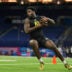 Feb 26, 2026; Indianapolis, IN, USA; Western Michigan defensive lineman Nadame Tucker (DL61) during the NFL Scouting Combine at Lucas Oil Stadium.