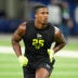 Feb 26, 2026; Indianapolis, IN, USA; Ohio State linebacker Sonny Styles (LB25) during the NFL Scouting Combine at Lucas Oil Stadium.