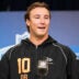 Feb 27, 2026; Indianapolis, IN, USA; Clemson quarterback Cade Klubnik (QB10) speaks to members of the media during the NFL Combine at the Indiana Convention Center.