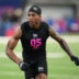 Feb 27, 2026; Indianapolis, IN, USA; Washington defensive back Tacario Davis (DB05) during the NFL Scouting Combine at Lucas Oil Stadium.