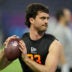 Feb 28, 2026; Indianapolis, IN, USA; Illinois quarterback Luke Altmyer (QB03) during the NFL Scouting Combine at Lucas Oil Stadium.