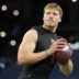 Feb 28, 2026; Indianapolis, IN, USA; North Dakota State quarterback Cole Payton (QB15) during the NFL Scouting Combine at Lucas Oil Stadium.