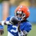 Florida wide receiver Eric Singleton Jr. (2) works on drills during UF spring practice at Sanders Practice Fields in Gainesville, FL on Tuesday, March 10, 2026.