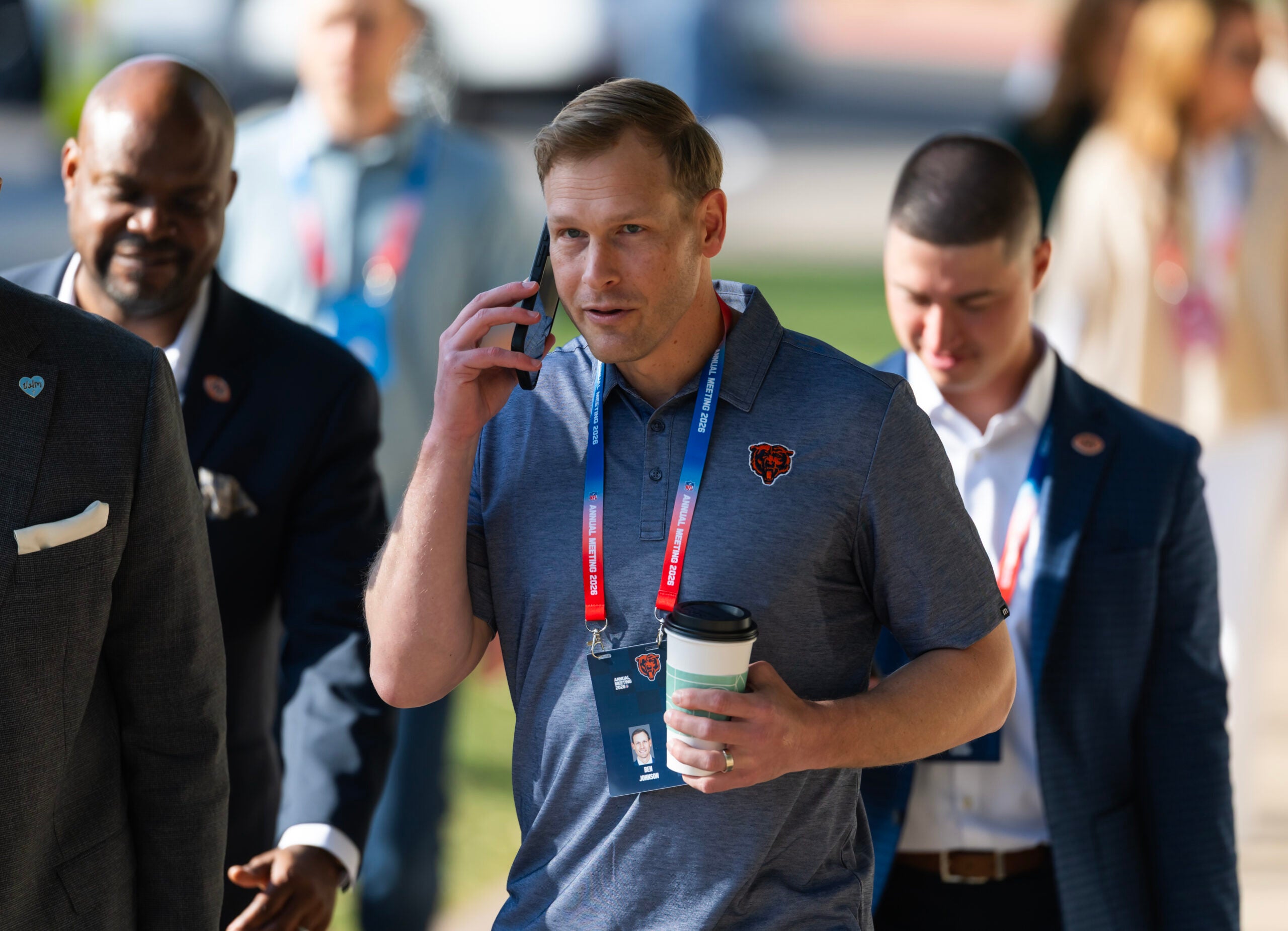 Mar 30, 2026; Phoenix, AZ, USA; Chicago Bears head coach Ben Johnson during the 2026 NFL Annual League Meeting at the Arizona Biltmore.