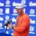 Florida head coach Jon Sumrall speaks after spring practice at Sanders Practice Fields in Gainesville, FL on Tuesday, March 31, 2026.
