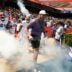 Florida head coach Jon Sumrall and the team blasts out onto the field before the Orange and Blue game at Steve Spurrier Field at Ben Hill Griffin Stadium in Gainesville, FL on Saturday, April 11, 2026.