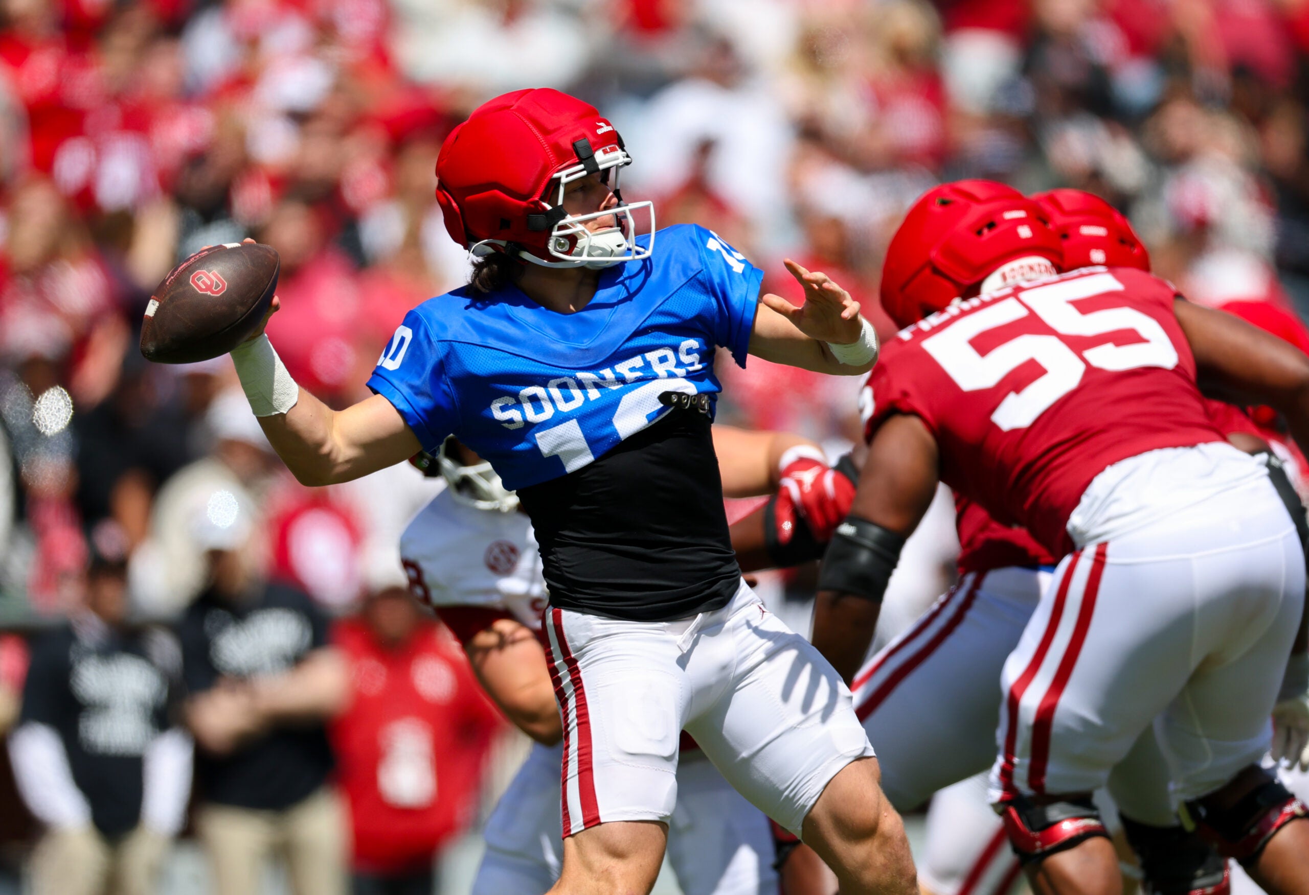 Oklahoma Sooners quarterback John Mateer spring football game