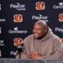 Newly signed Cincinnati Bengals defense tackle Dexter Lawrence speaks in a press conference for the first time since joining the team at Paycor Stadium in Cincinnati on Monday, April 20, 2026.
