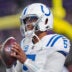 Nov 3, 2024; Minneapolis, Minnesota, USA; Indianapolis Colts quarterback Anthony Richardson (5) warms up before the game against the Minnesota Vikings at U.S. Bank Stadium.
