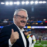 Jan 13, 2025; Glendale, AZ, USA; Minnesota Vikings owner/chairman Zygi Wilf prior to the game against the Los Angeles Rams during an NFC wild card game at State Farm Stadium.