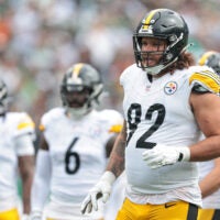 Sep 7, 2025; East Rutherford, New Jersey, USA; Pittsburgh Steelers defensive tackle Isaiahh Loudermilk (92) in action during the game against the New York Jets at MetLife Stadium.