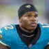 Oct 6, 2025; Jacksonville, Florida, USA; Jacksonville Jaguars wide receiver Travis Hunter (12) looks on before a game against the Kansas City Chiefs at EverBank Stadium.
