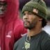 Arizona Cardinals quarterback Kyler Murray watches his team from the sidelines as they play the San Francisco 49ers at State Farm Stadium in Glendale on Nov. 16, 2025.