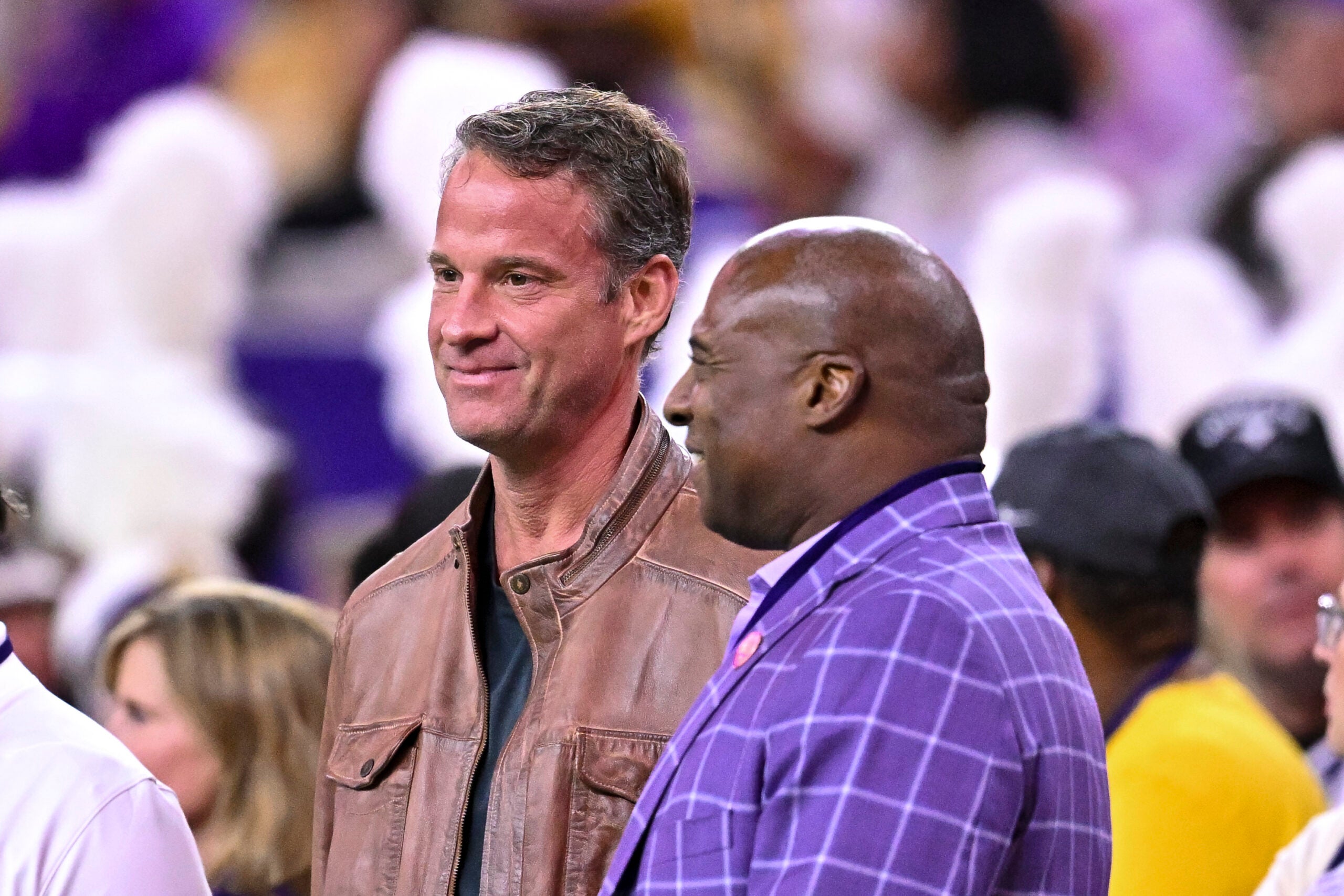 LSU Tigers head coach Lane Kiffin Peyton Houston Elite 11 Camp