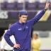 Jan 4, 2026; Minneapolis, Minnesota, USA; Minnesota Vikings quarterback J.J. McCarthy (9) warms up prior to the game against the Green Bay Packers at U.S. Bank Stadium.