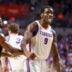 Florida center Rueben Chinyelu (9) celebrates a dunk during the second half of an NCAA mens basketball game at Steven C. O'Connell Center Exactek arena in Gainesville, FL on Tuesday, March 3, 2026.