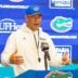 Florida head coach Jon Sumrall speaks after spring practice at Sanders Practice Fields in Gainesville, FL on Tuesday, April 7, 2026.
