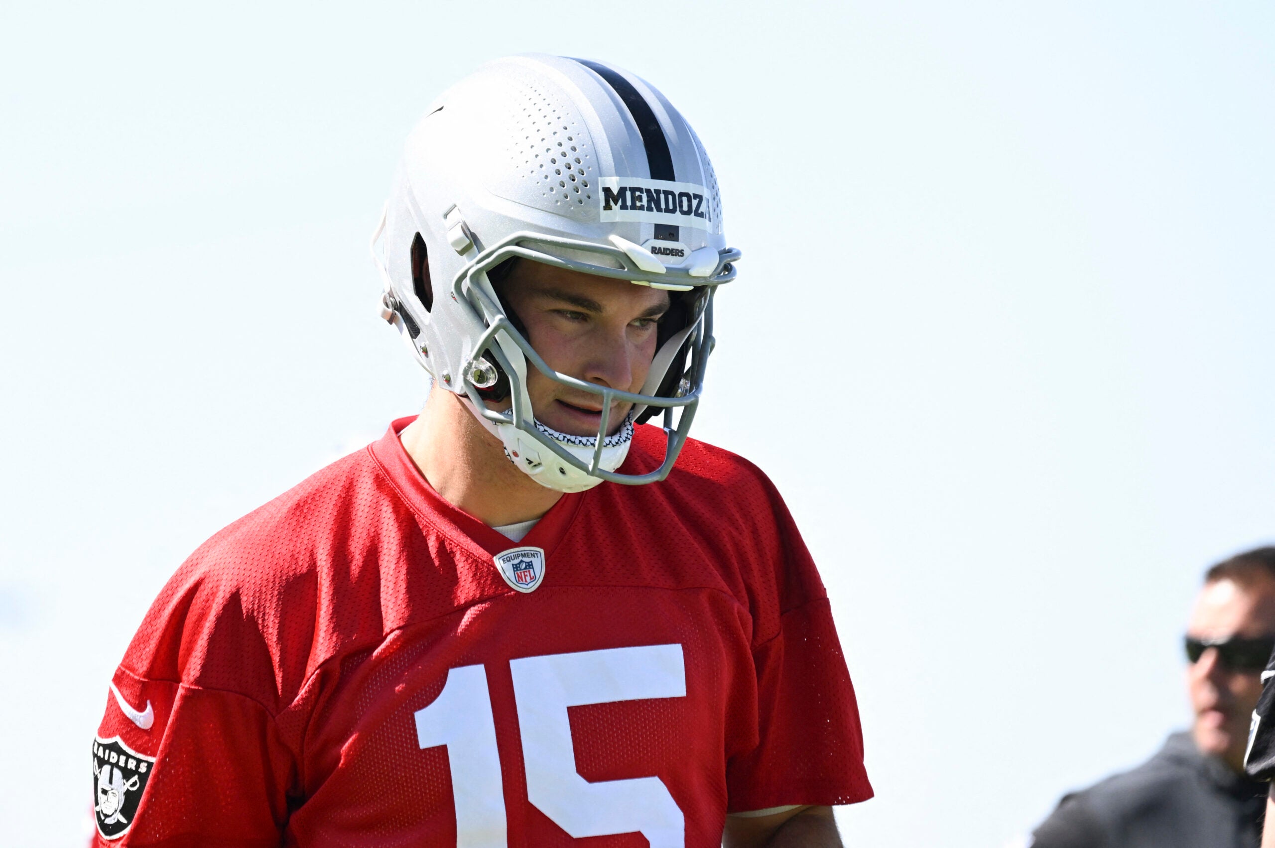 Las Vegas Raiders rookie quarterback Fernando Mendoza OTAs practice team periods