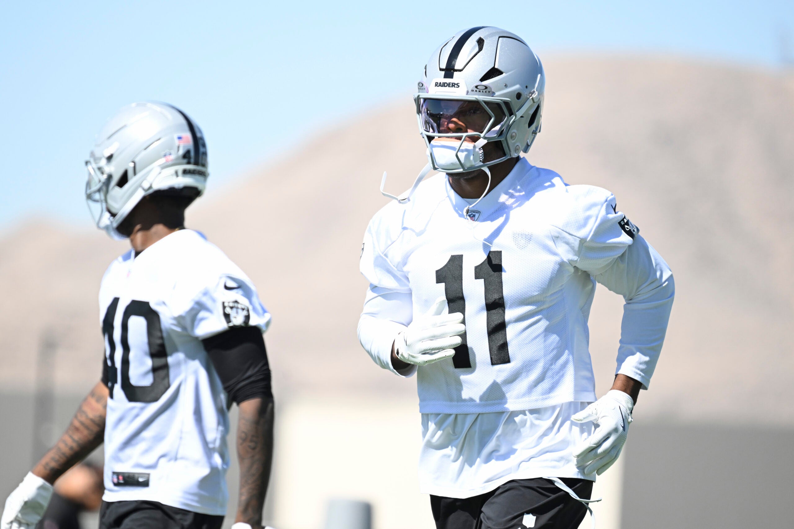 Las vegas Raiders safety nickel Jeremy Chinn OTAs taron Johnson Treydan Stukes