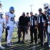 Dallas Cowboys Hall of Famer Emmitt Smith after flipping the coin toss in an LFA game in Chihuahua, Mexico.