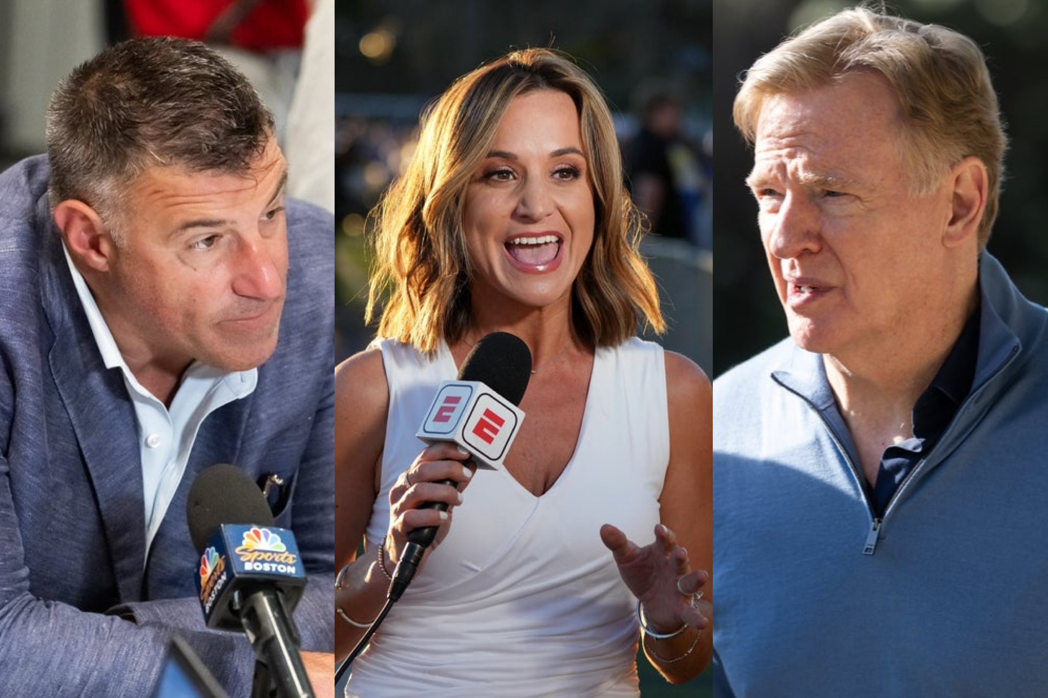 Mike Vrabel Dianna Russini Roger Goodell New England Patriots NFL schedule release