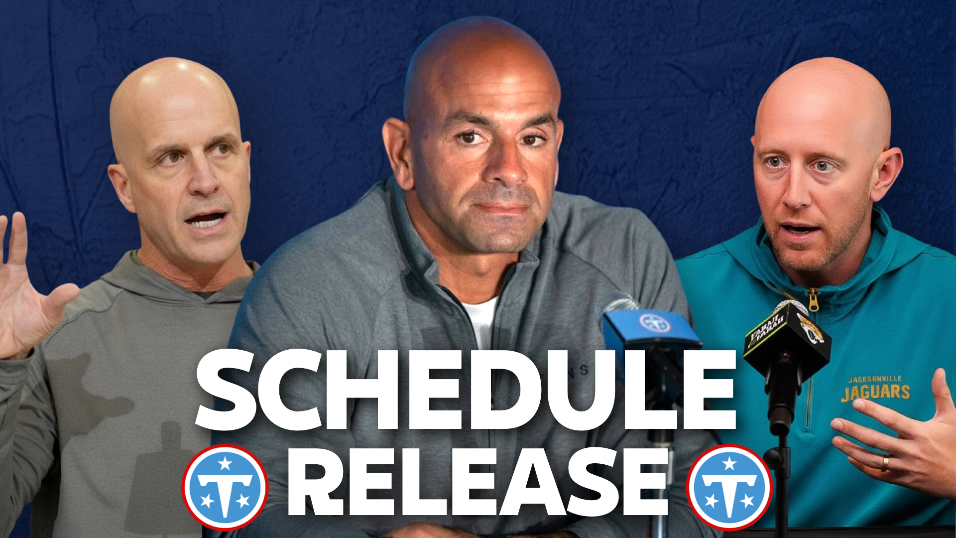 Tennessee Titans 2026 NFL Schedule Robert Saleh Brian Daboll bald coaches