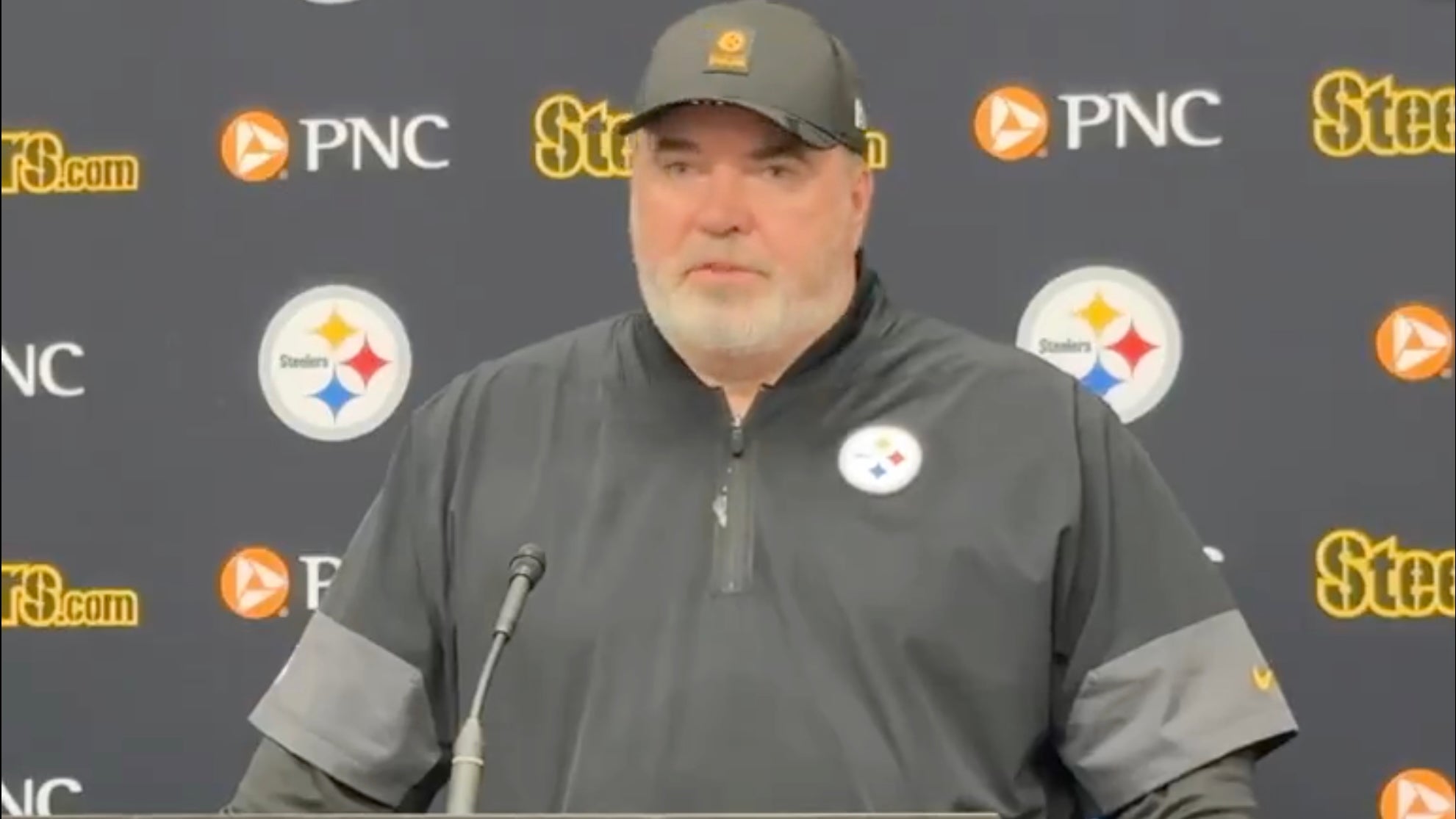 Pittsburgh Steelers head coach Mike McCarthy speaks to the media following Day 2 of OTAs, 5/20/26.